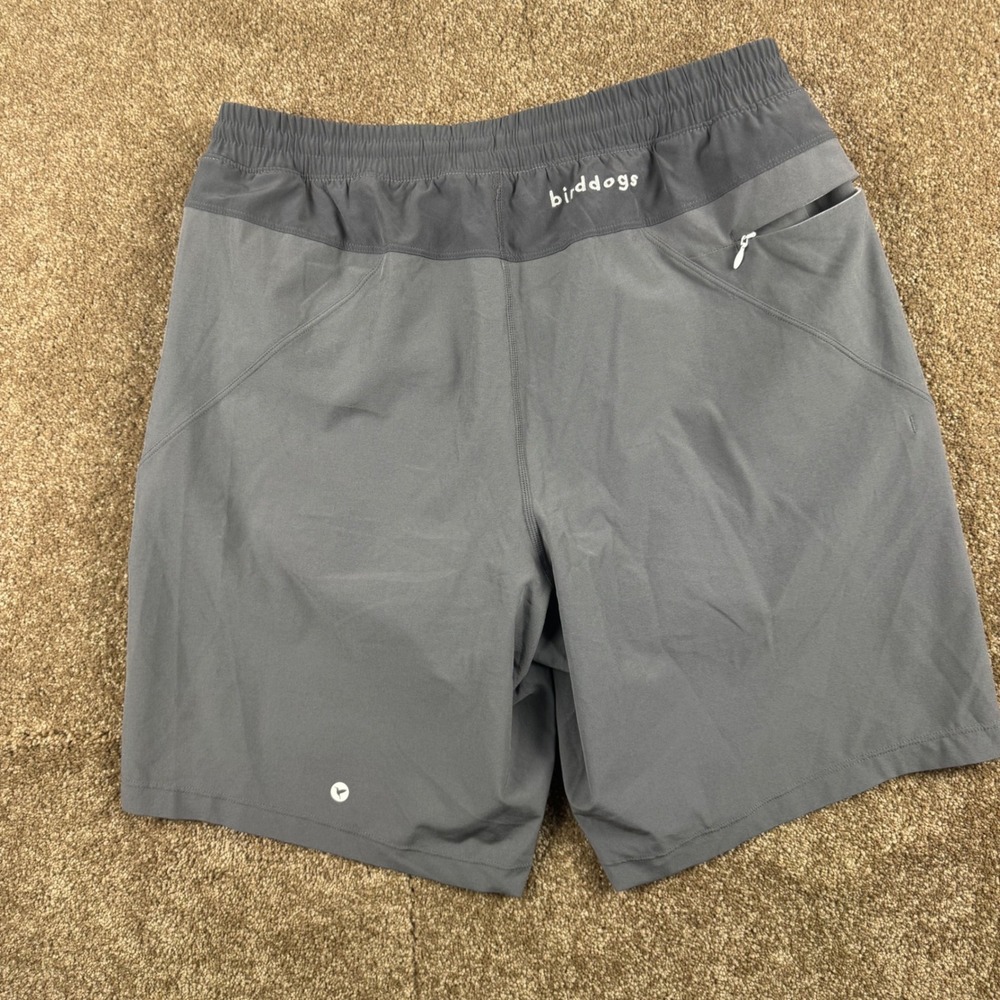 Birddogs Mens L Long Grey Built-in Liner Gym Athletic Training Shorts Stretch - Picture 7 of 10